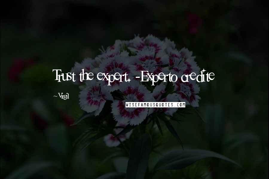 Virgil Quotes: Trust the expert. -Experto credite