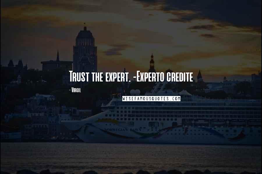 Virgil Quotes: Trust the expert. -Experto credite