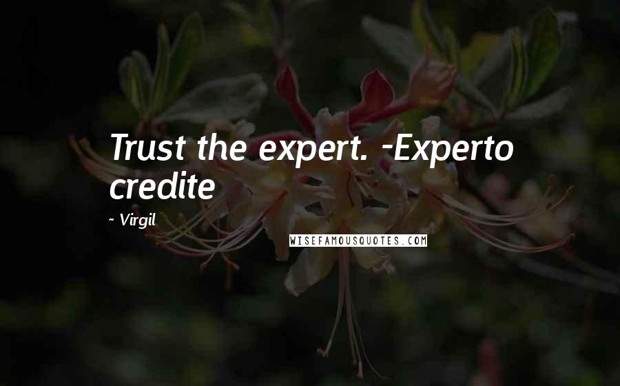 Virgil Quotes: Trust the expert. -Experto credite