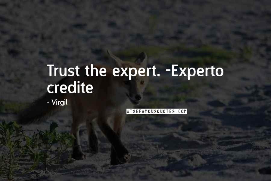 Virgil Quotes: Trust the expert. -Experto credite