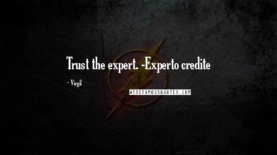 Virgil Quotes: Trust the expert. -Experto credite