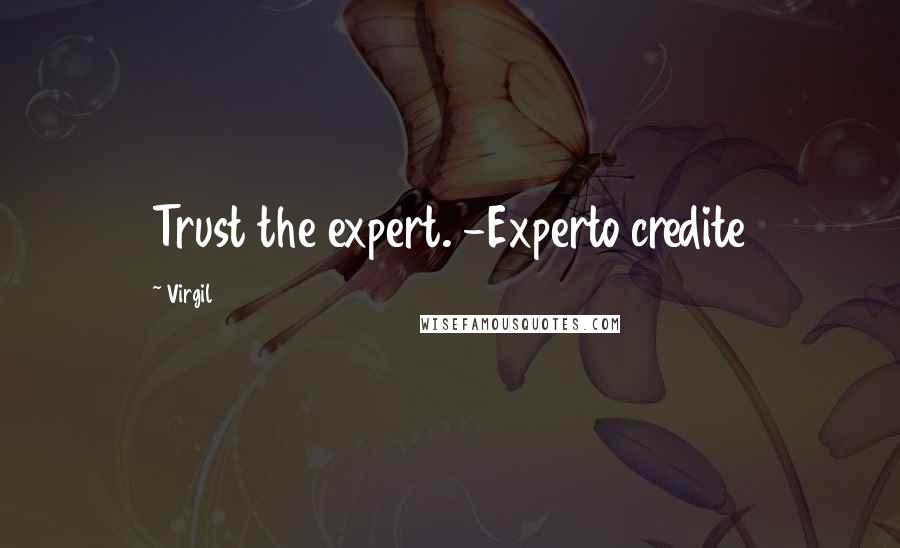 Virgil Quotes: Trust the expert. -Experto credite