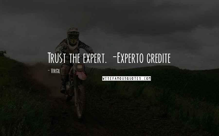 Virgil Quotes: Trust the expert. -Experto credite