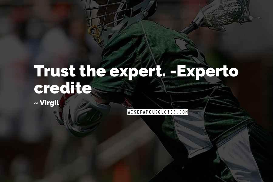 Virgil Quotes: Trust the expert. -Experto credite