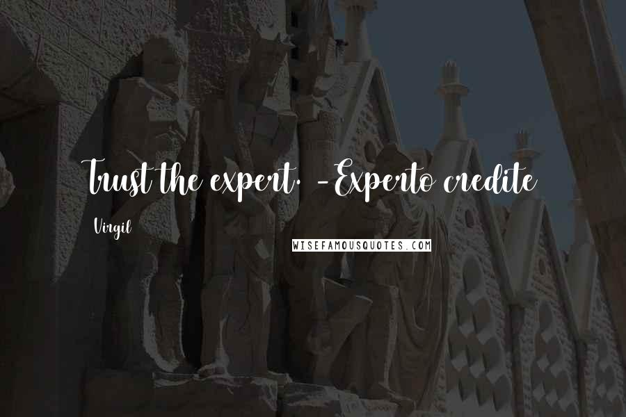 Virgil Quotes: Trust the expert. -Experto credite