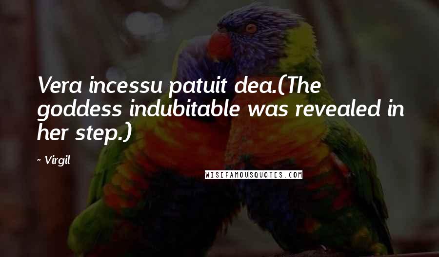 Virgil Quotes: Vera incessu patuit dea.(The goddess indubitable was revealed in her step.)