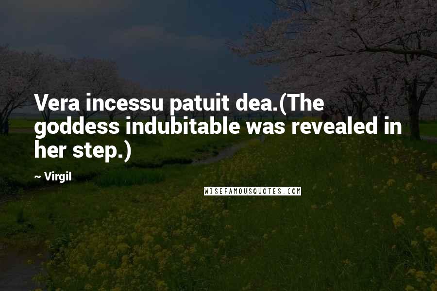 Virgil Quotes: Vera incessu patuit dea.(The goddess indubitable was revealed in her step.)