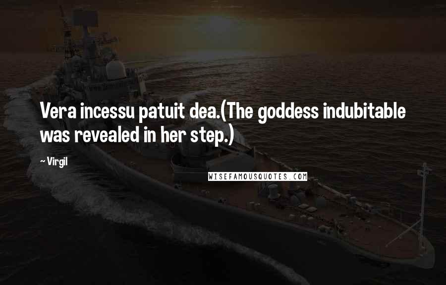 Virgil Quotes: Vera incessu patuit dea.(The goddess indubitable was revealed in her step.)