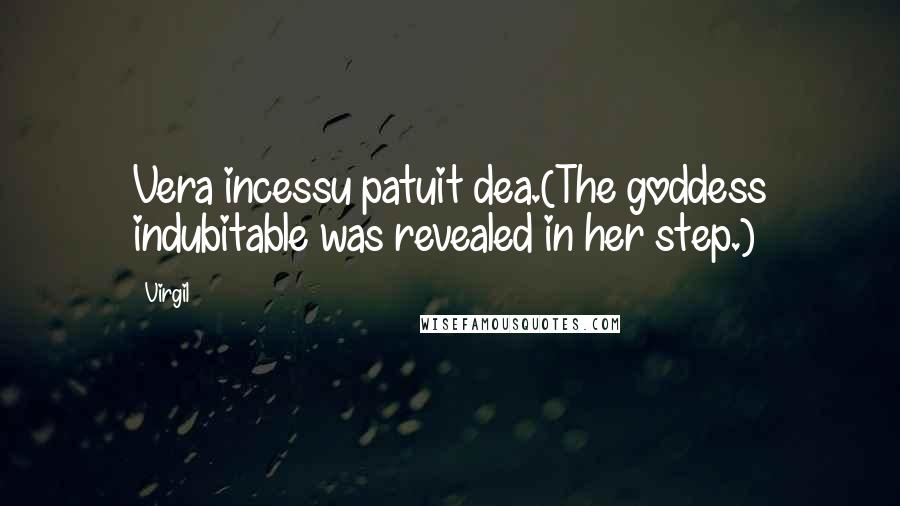 Virgil Quotes: Vera incessu patuit dea.(The goddess indubitable was revealed in her step.)