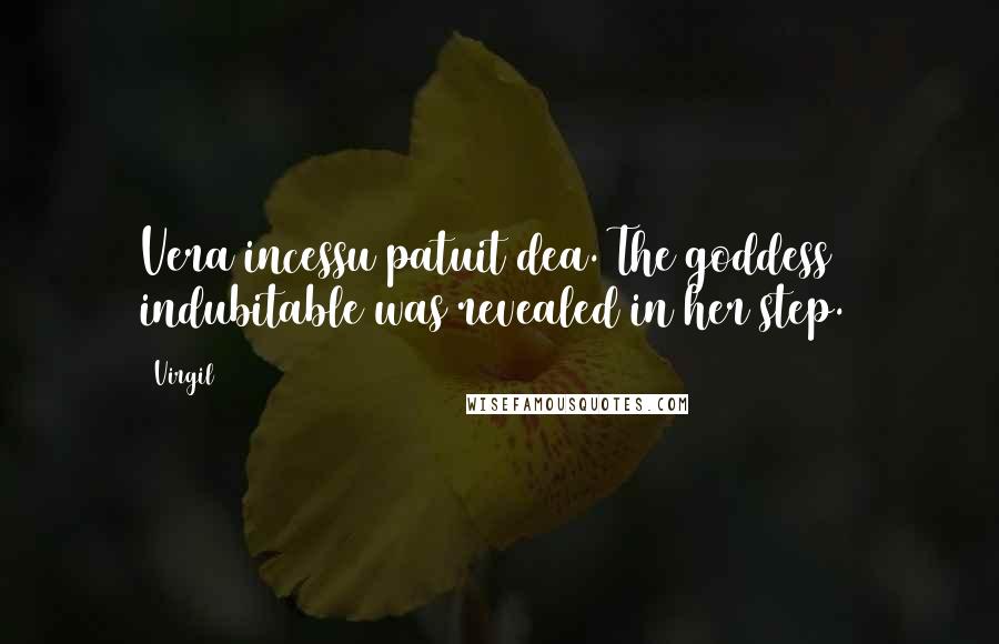 Virgil Quotes: Vera incessu patuit dea.(The goddess indubitable was revealed in her step.)