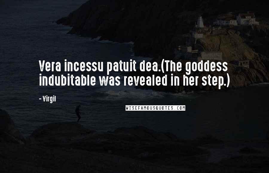 Virgil Quotes: Vera incessu patuit dea.(The goddess indubitable was revealed in her step.)