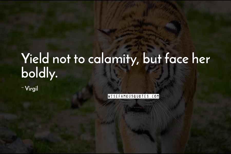 Virgil Quotes: Yield not to calamity, but face her boldly.