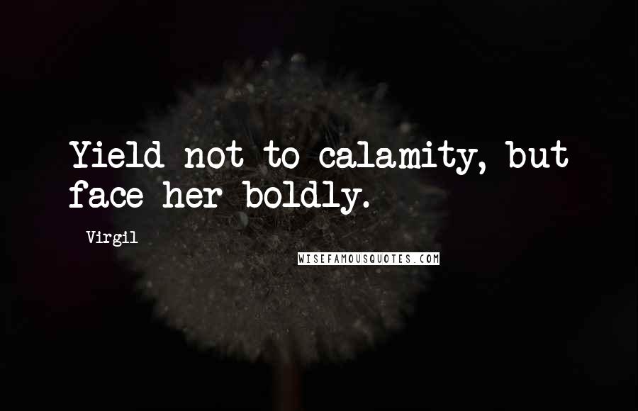 Virgil Quotes: Yield not to calamity, but face her boldly.