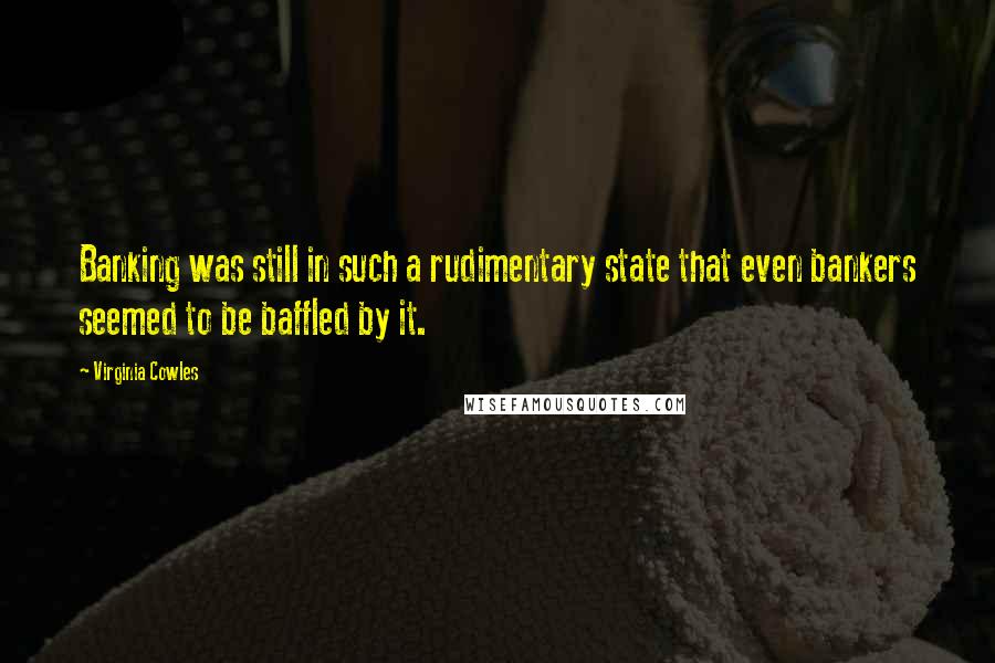 Virginia Cowles Quotes: Banking was still in such a rudimentary state that even bankers seemed to be baffled by it.