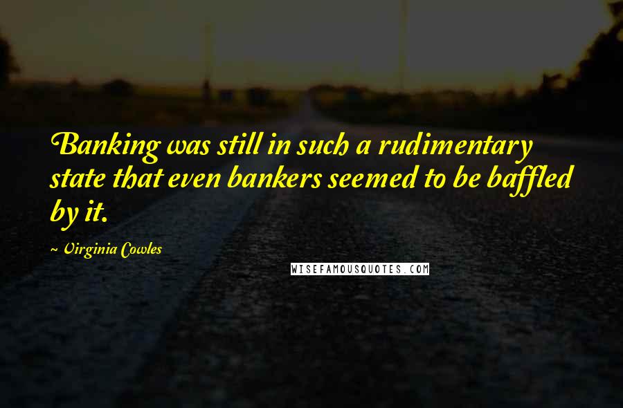 Virginia Cowles Quotes: Banking was still in such a rudimentary state that even bankers seemed to be baffled by it.