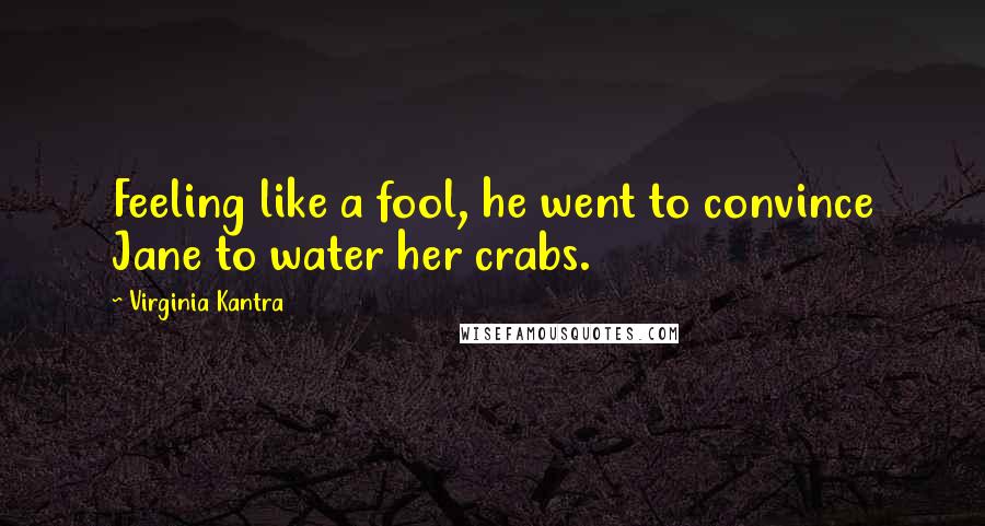 Virginia Kantra Quotes: Feeling like a fool, he went to convince Jane to water her crabs.