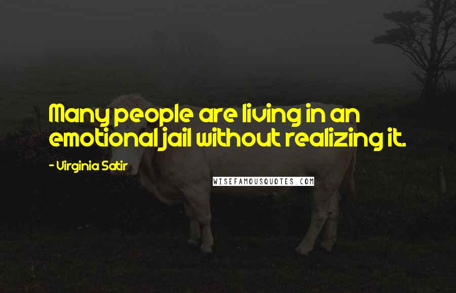 Virginia Satir Quotes: Many people are living in an emotional jail without realizing it.