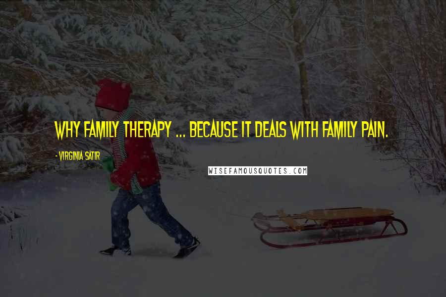 Virginia Satir Quotes: Why Family Therapy ... because it deals with family pain.