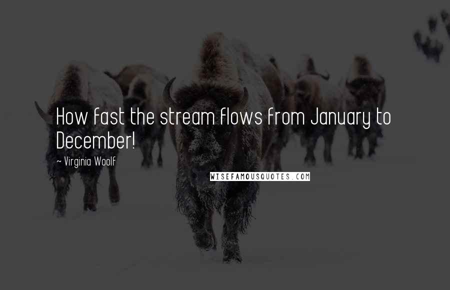 Virginia Woolf Quotes: How fast the stream flows from January to December!