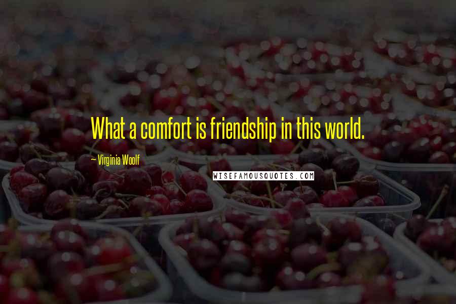 Virginia Woolf Quotes: What a comfort is friendship in this world.