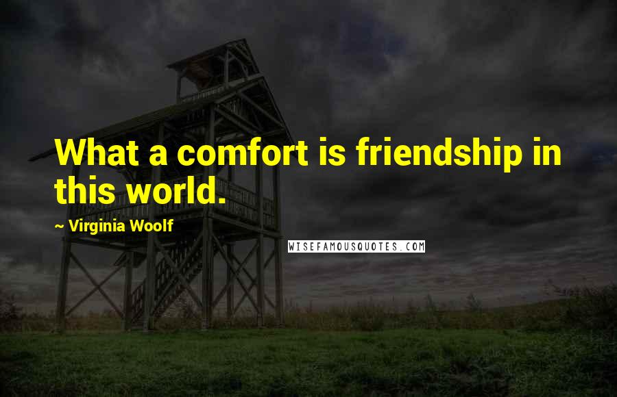 Virginia Woolf Quotes: What a comfort is friendship in this world.