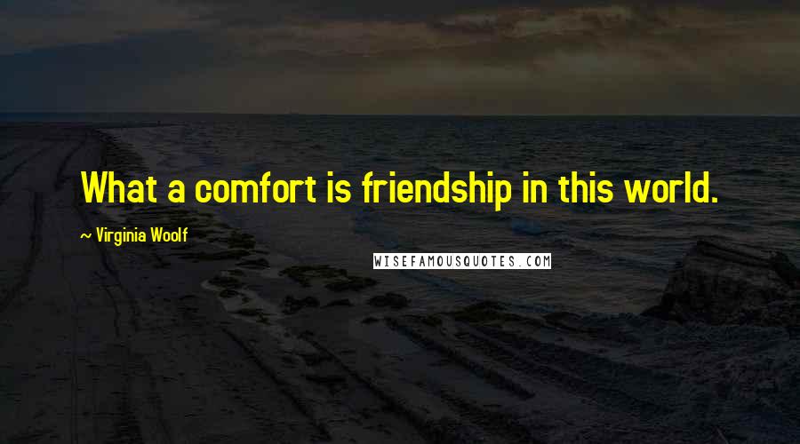 Virginia Woolf Quotes: What a comfort is friendship in this world.