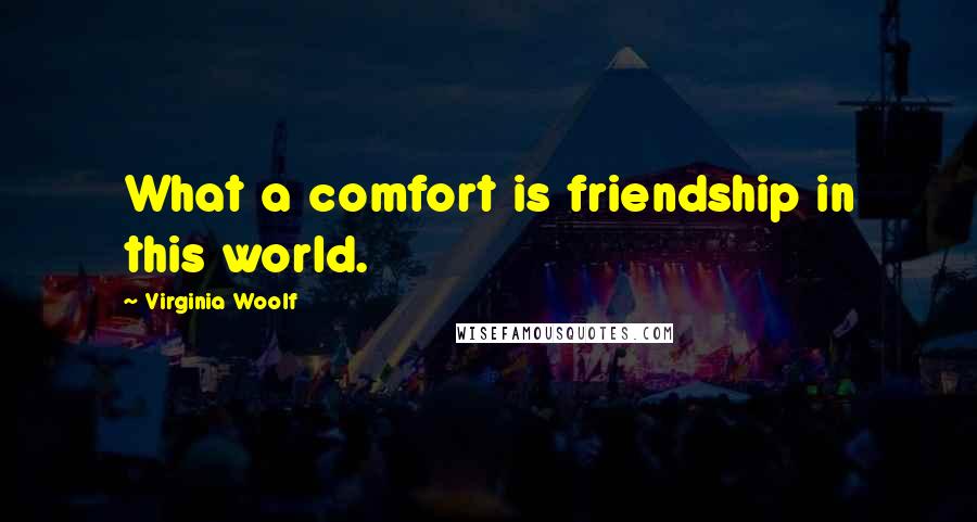 Virginia Woolf Quotes: What a comfort is friendship in this world.