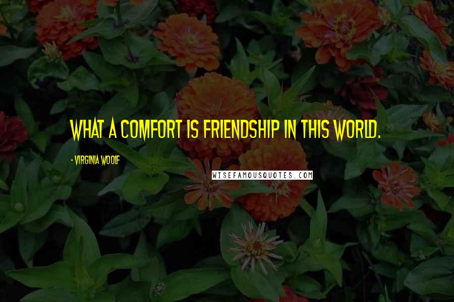 Virginia Woolf Quotes: What a comfort is friendship in this world.