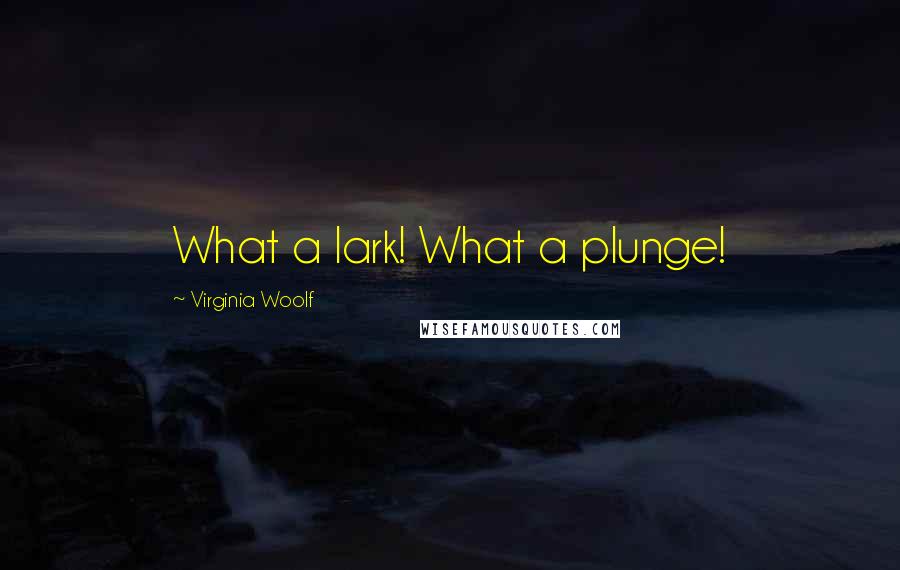 Virginia Woolf Quotes: What a lark! What a plunge!