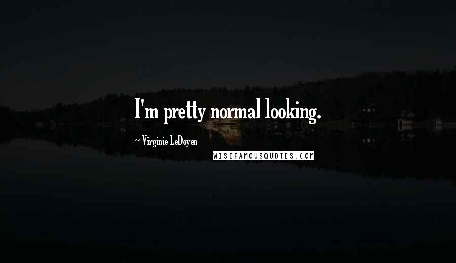 Virginie LeDoyen Quotes: I'm pretty normal looking.