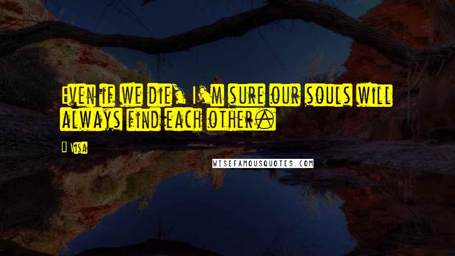 Visa Quotes: Even if we die, I'm sure our souls will always find each other.