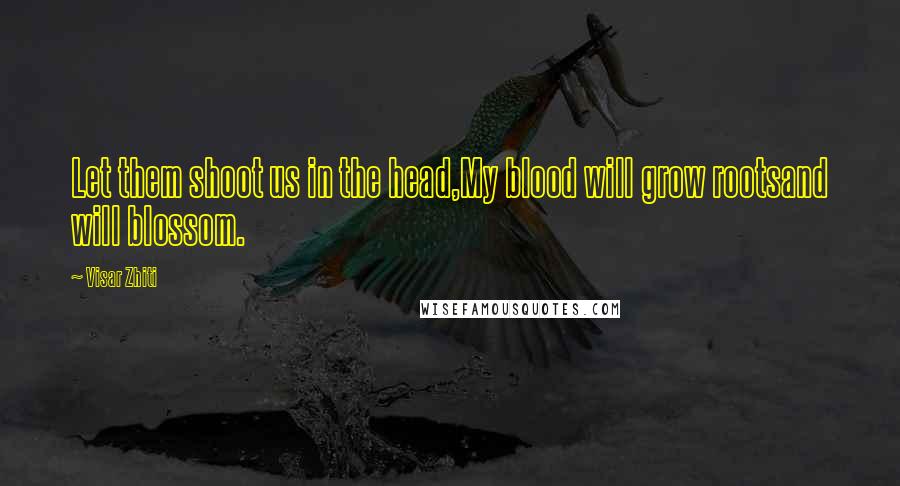 Visar Zhiti Quotes: Let them shoot us in the head,My blood will grow rootsand will blossom.