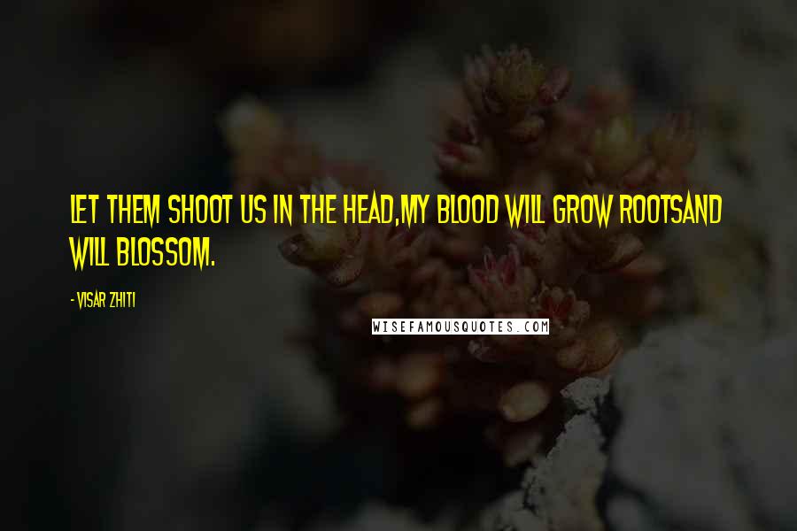 Visar Zhiti Quotes: Let them shoot us in the head,My blood will grow rootsand will blossom.