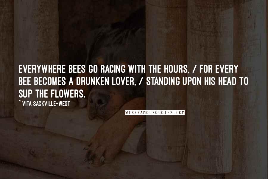 Vita Sackville-West Quotes: Everywhere bees go racing with the hours, / For every bee becomes a drunken lover, / Standing upon his head to sup the flowers.