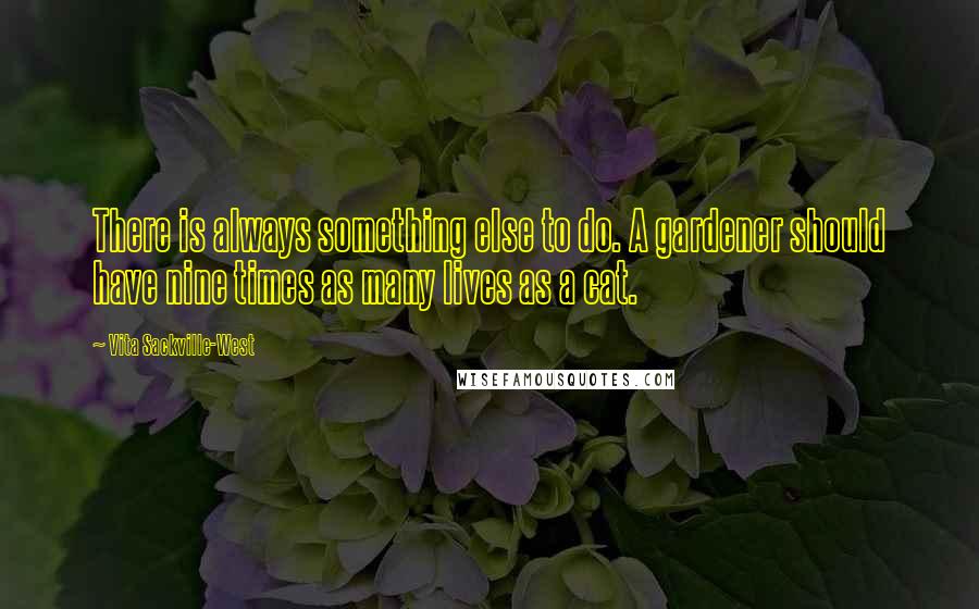 Vita Sackville-West Quotes: There is always something else to do. A gardener should have nine times as many lives as a cat.