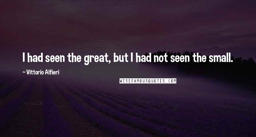 Vittorio Alfieri Quotes: I had seen the great, but I had not seen the small.