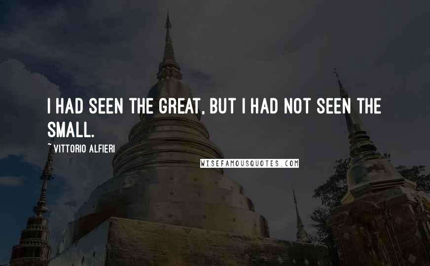 Vittorio Alfieri Quotes: I had seen the great, but I had not seen the small.