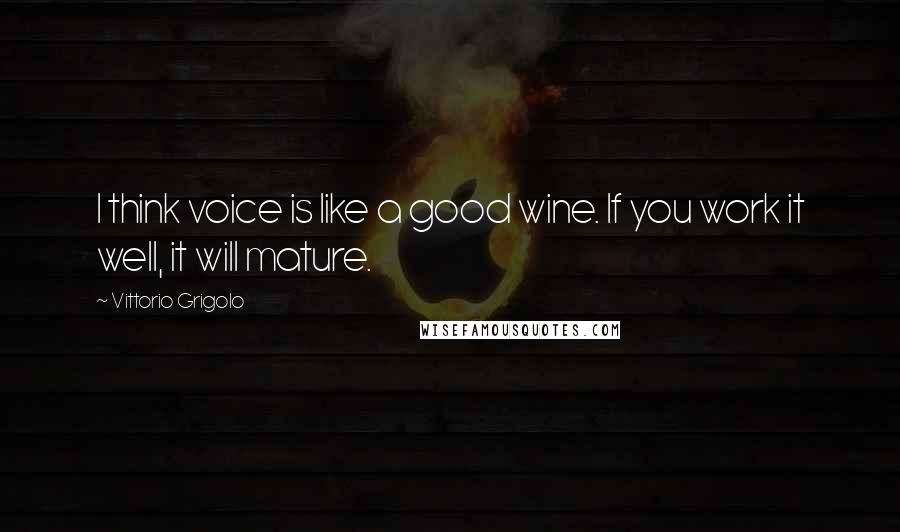 Vittorio Grigolo Quotes: I think voice is like a good wine. If you work it well, it will mature.