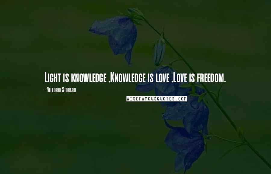 Vittorio Storaro Quotes: Light is knowledge ,Knowledge is love ,Love is freedom.