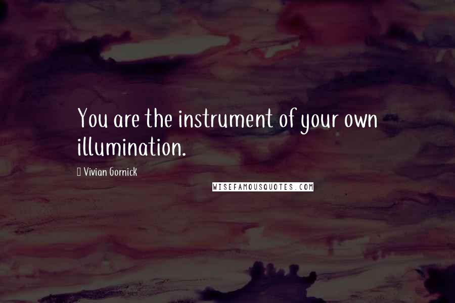 Vivian Gornick Quotes: You are the instrument of your own illumination.
