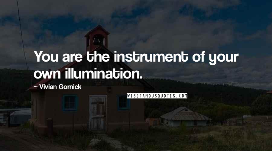 Vivian Gornick Quotes: You are the instrument of your own illumination.