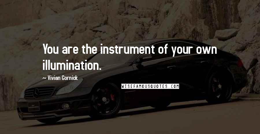 Vivian Gornick Quotes: You are the instrument of your own illumination.