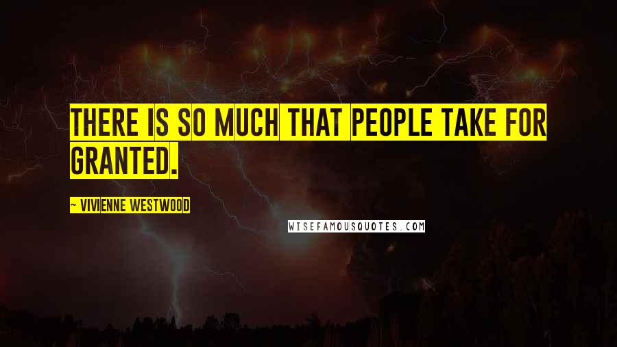 Vivienne Westwood Quotes: There is so much that people take for granted.