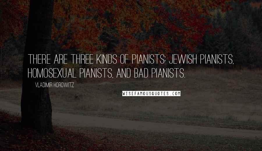 Vladimir Horowitz Quotes: There are three kinds of pianists: Jewish pianists, homosexual pianists, and bad pianists.