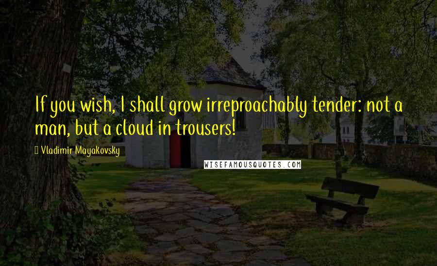 Vladimir Mayakovsky Quotes: If you wish, I shall grow irreproachably tender: not a man, but a cloud in trousers!