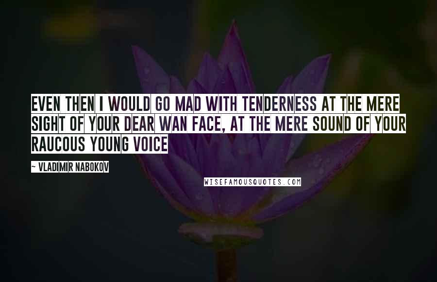 Vladimir Nabokov Quotes: Even then I would go mad with tenderness at the mere sight of your dear wan face, at the mere sound of your raucous young voice