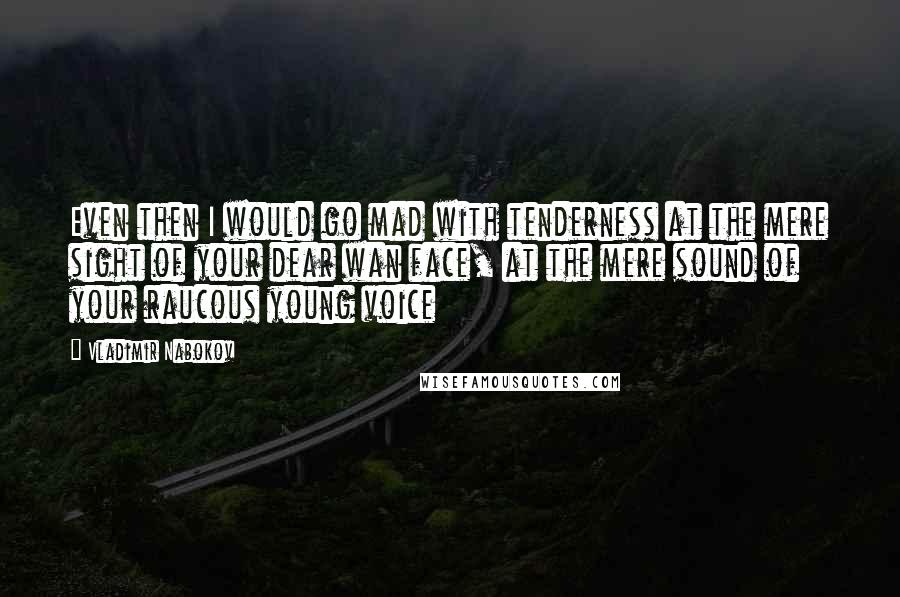 Vladimir Nabokov Quotes: Even then I would go mad with tenderness at the mere sight of your dear wan face, at the mere sound of your raucous young voice