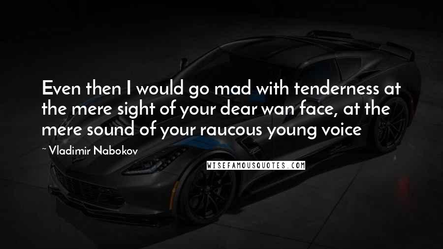 Vladimir Nabokov Quotes: Even then I would go mad with tenderness at the mere sight of your dear wan face, at the mere sound of your raucous young voice