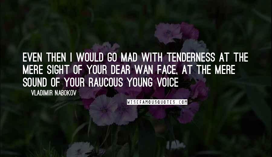 Vladimir Nabokov Quotes: Even then I would go mad with tenderness at the mere sight of your dear wan face, at the mere sound of your raucous young voice