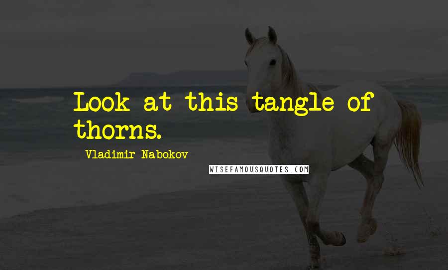 Vladimir Nabokov Quotes: Look at this tangle of thorns.